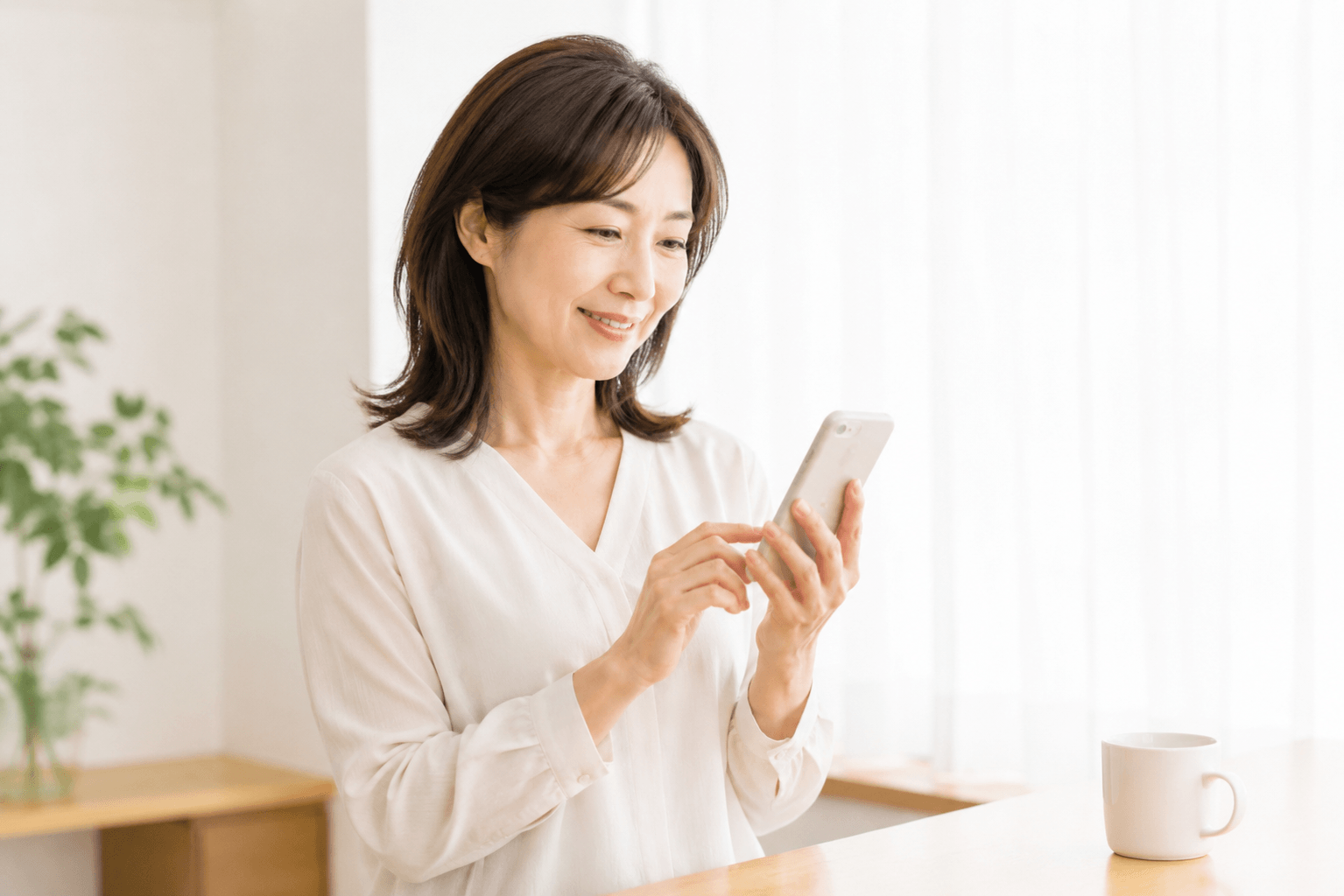 電話相談女性の画像