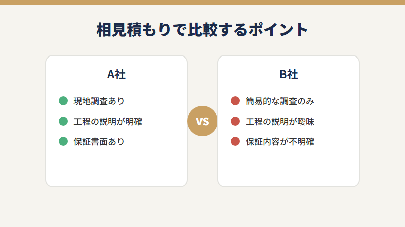 外壁塗装の相見積もり比較ポイント
